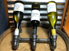 Load image into Gallery viewer, 3 Bottle Industrial Wine Stand
