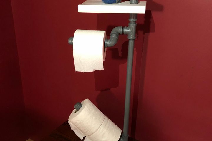 Small Toilet Paper Stand with Shelf